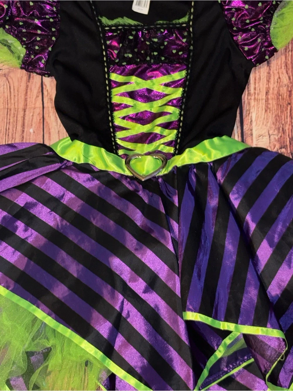 Girls' Purple & Green Witch Dress Costume -